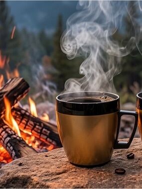 Vintage West Bend Thermo-Serve Insulated Coffee Mugs Set of Two